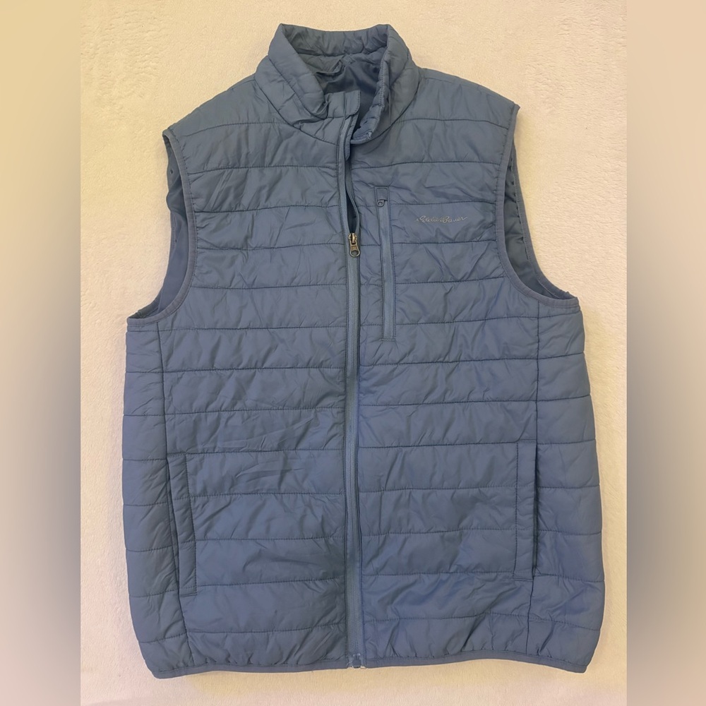 Eddie Bauer Men's Blue Packable Quilted Puffer Vest SIZE L
